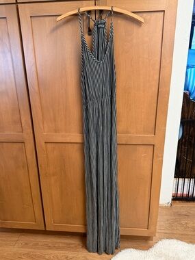 Due time Maternity Black & White Striped Maxi